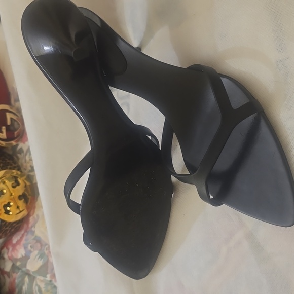 Yves Saint Laurent Black Strappy Heels - Picture 2 of 4